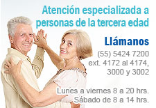 Hospital M�dica Sur. Edad de Oro: Atenci�n especializada a personas de la tercera edad. Ll�manos (55)54247200 ext 4172, Lada sin costo         018005010101